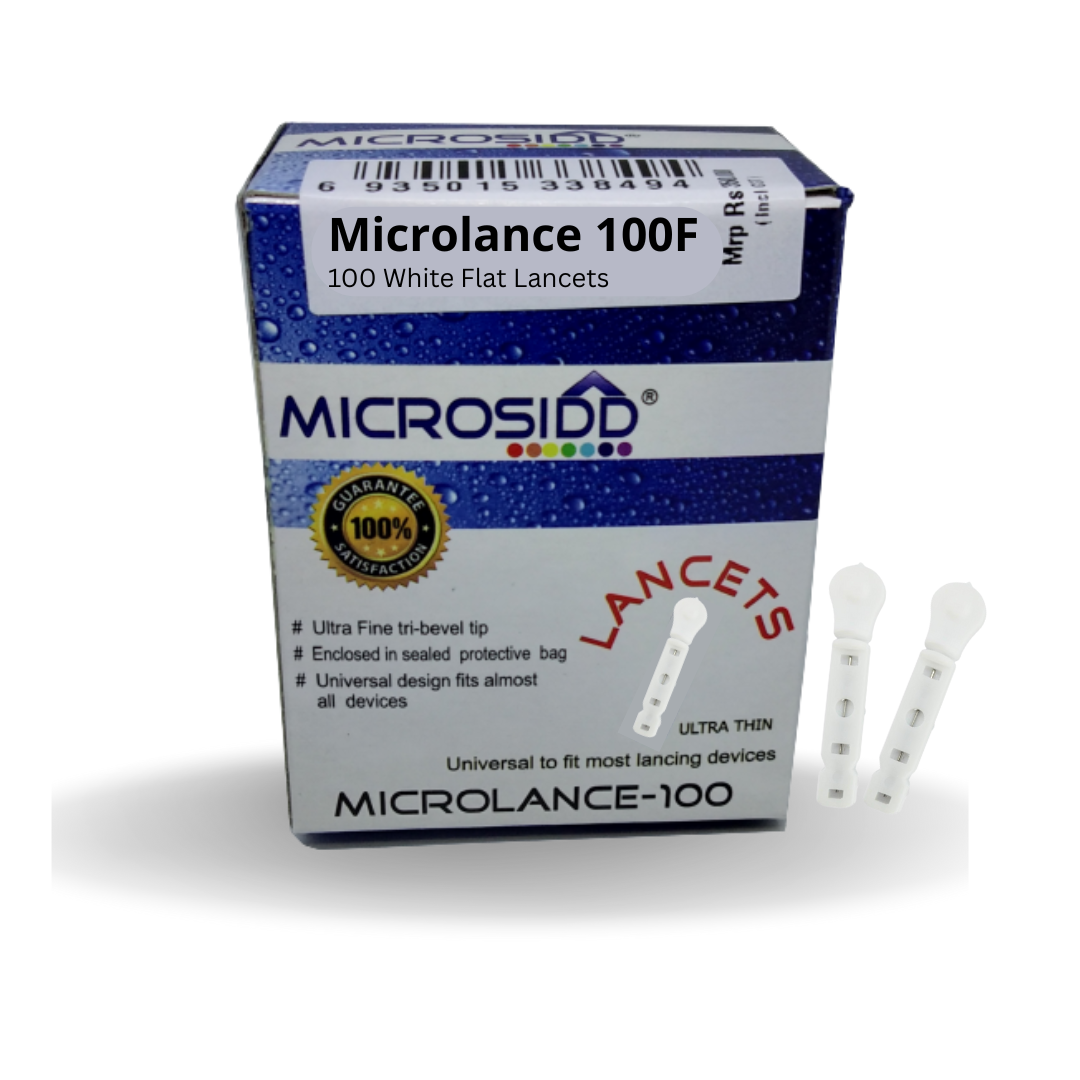 MICROLANCE-100F white flat glucometer lancets