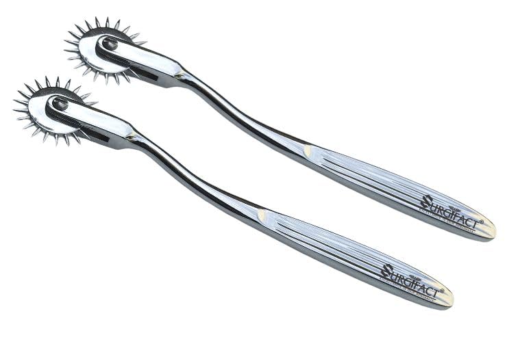 Surgifact Professional Wartenberg Neurological Pinwheel Hammer Set of 2 Combo - Precision Diagnostic Tools for Neurologists, Physicians, and Nurses - Stainless Steel Heads with Ergonomic Handles