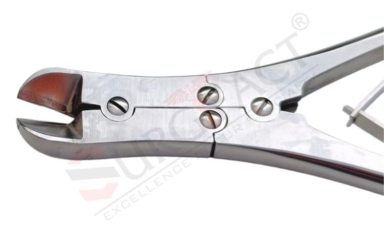 Surgifact Premium 7" Tungsten Carbide Wire Cutter Angled Jaw for Clean and Precise Cuts - Durable TC Cutting Tool