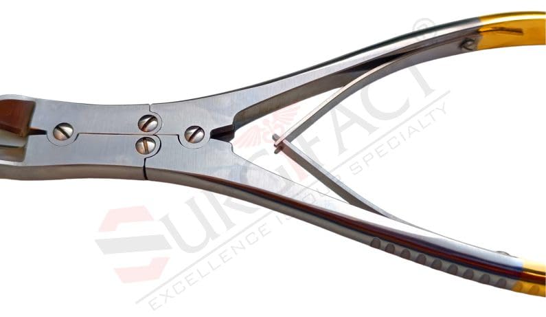 Surgifact Premium 7" Tungsten Carbide Wire Cutter Angled Jaw for Clean and Precise Cuts - Durable TC Cutting Tool