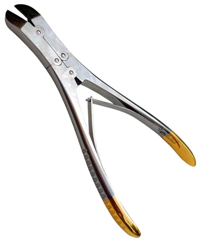 Surgifact Premium 7" Tungsten Carbide Wire Cutter Angled Jaw for Clean and Precise Cuts - Durable TC Cutting Tool