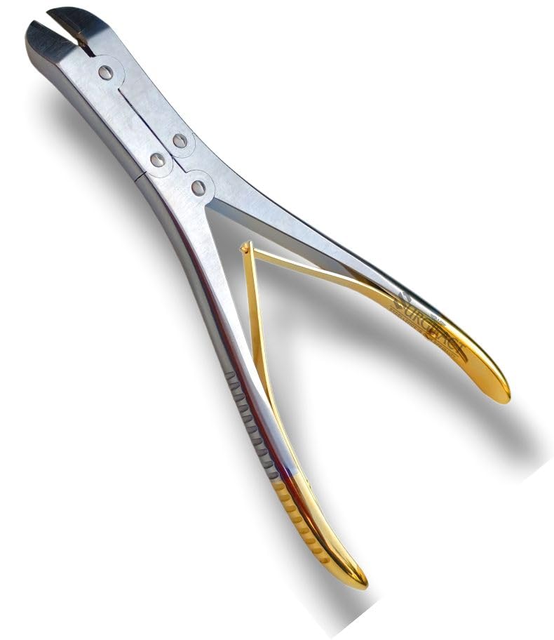 Surgifact Premium 9" Tungsten Carbide Wire Cutter Angled Jaw for Clean and Precise Cuts - Durable TC Cutting Tool