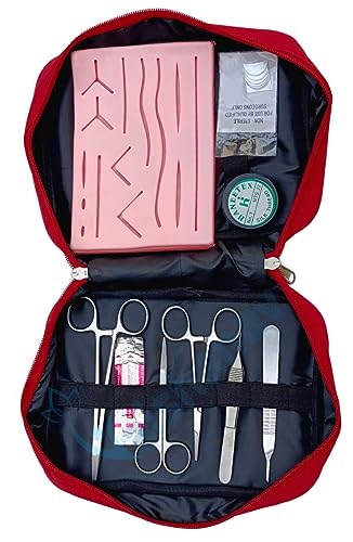 Vaishanav Premium Suture Practice Kit - Medical Training for Surgical Skills - 8-Piece Set with Scissors, Suture pad, Needles, and Thread