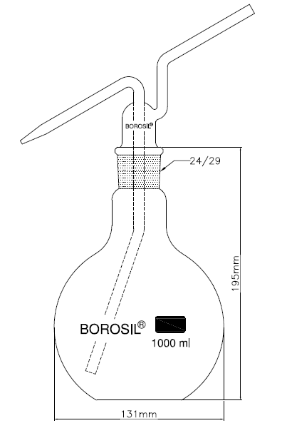 Borosil Glass Wash Bottles 1660