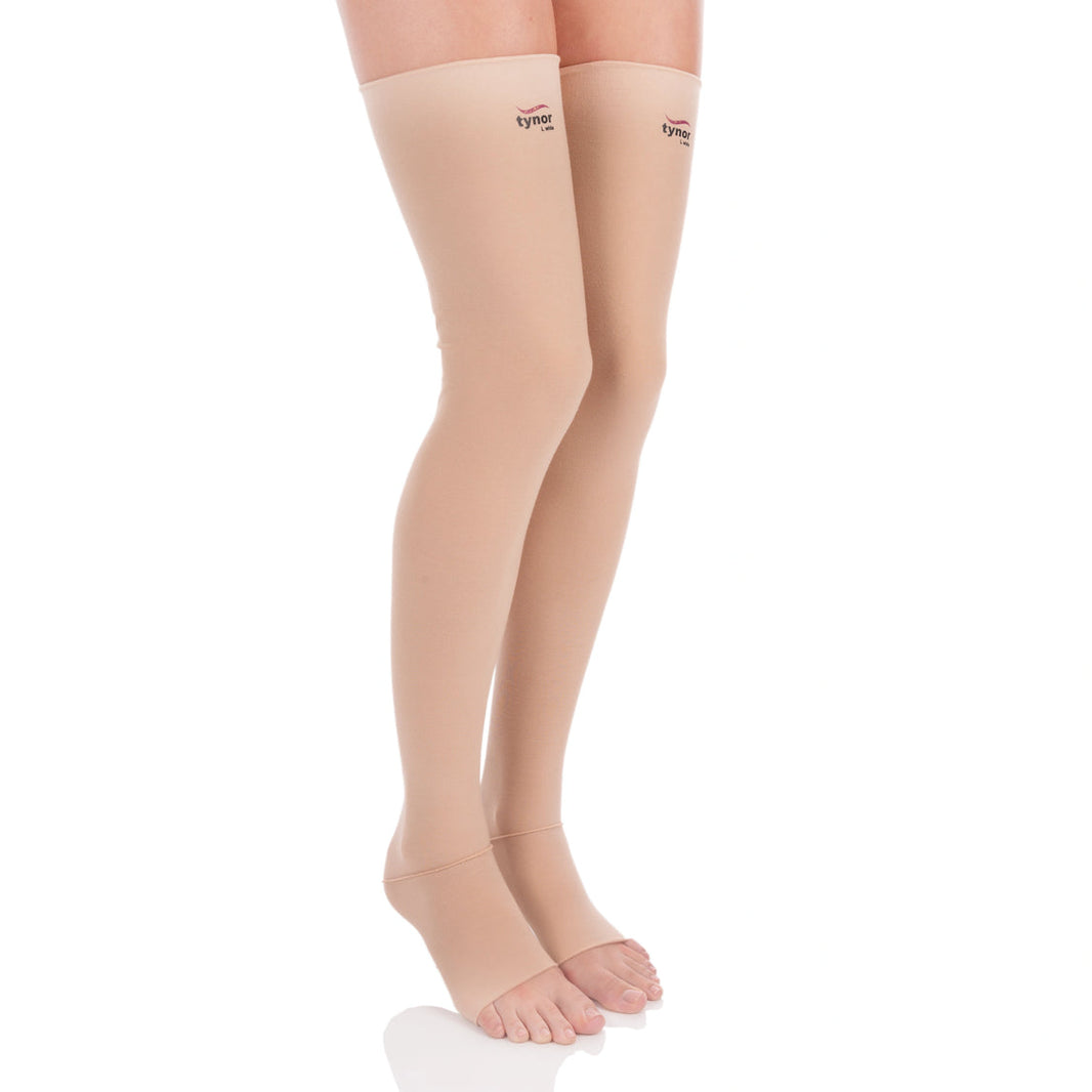 TYNOR Compression Stockings Thigh High Support I70 (Class 2) | Medical Graduated Compression Stockings for Varicose Veins, Leg Swelling, DVT Prevention & Venous Insufficiency (Pair)