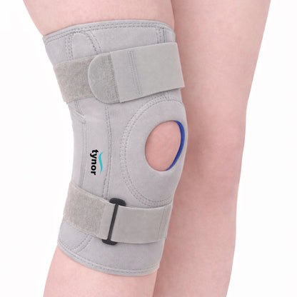 Tynor Hinged Neoprene Knee Support Grey J01 | Adjustable Knee Brace with Side Hinges | Sizes S, M, L, XL, XXL