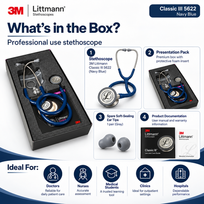 3M Littmann Classic III 5622 Stethoscope – Navy Blue