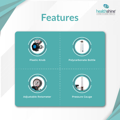 Oxygen Flowmeter Frugal Oxygen Flow Meter Adjustment Oxygen Valve with Regulator Oxygen Flow Meter with Rotameter & Humidifier Bottle