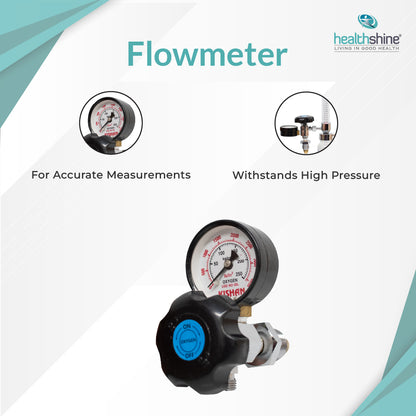 Oxygen Flowmeter Frugal Oxygen Flow Meter Adjustment Oxygen Valve with Regulator Oxygen Flow Meter with Rotameter & Humidifier Bottle
