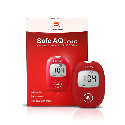 Sinocare Safe AQ Smart Glucometer Kit | Code-Free Blood Glucose Monitor | Fast & Accurate Blood Sugar Testing