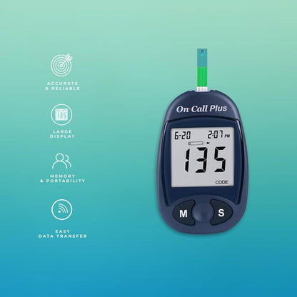 ACON On Call Plus Glucometer Test Strips 50's Pack | Genuine Blood Glucose Test Strips for On Call Plus Glucometer | Free Delivery Across India