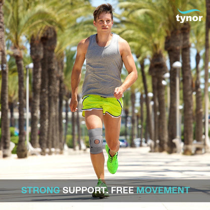 Tynor Hinged Neoprene Knee Support Grey J01 | Adjustable Knee Brace with Side Hinges | Sizes S, M, L, XL, XXL