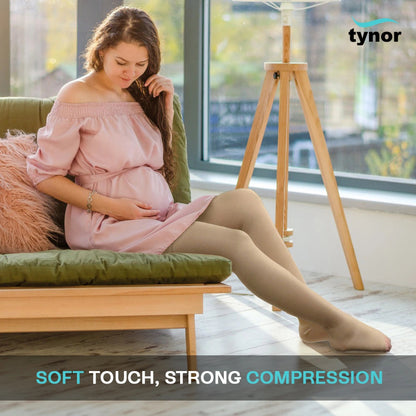 TYNOR Compression Stockings Thigh High Support I70 (Class 2) | Medical Graduated Compression Stockings for Varicose Veins, Leg Swelling, DVT Prevention & Venous Insufficiency (Pair)