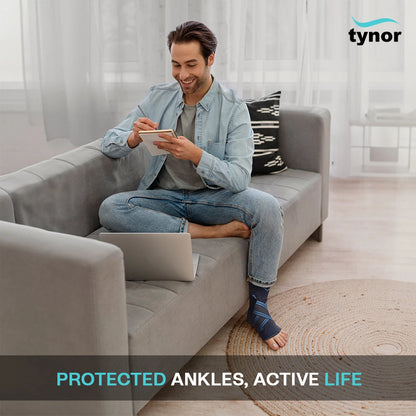 Tynor Ankle Binder D01 | Compression Ankle Support Brace for Sprain, Ligament Injury & Pain Relief | Sizes S, M, L, XL