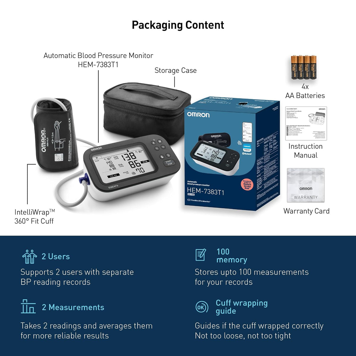 Omron HEM-7183T-AP Smart BP Monitor with Bluetooth | Buy Online