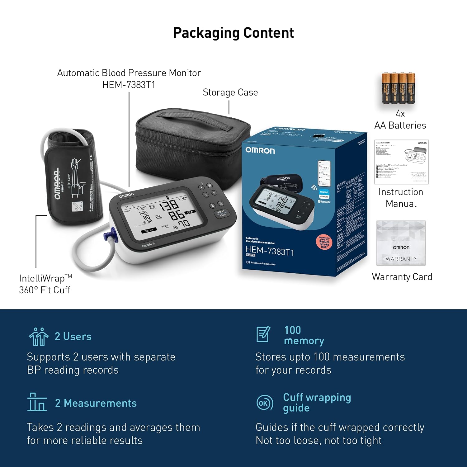 Omron HEM-7183T-AP Smart BP Monitor with Bluetooth | Buy Online