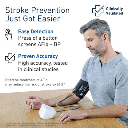 Omron HEM-7194T1-FLIN Automatic Upper Arm Blood Pressure Monitor with AFib Detection, IntelliWrap™ 360° Accuracy Cuff & Bluetooth