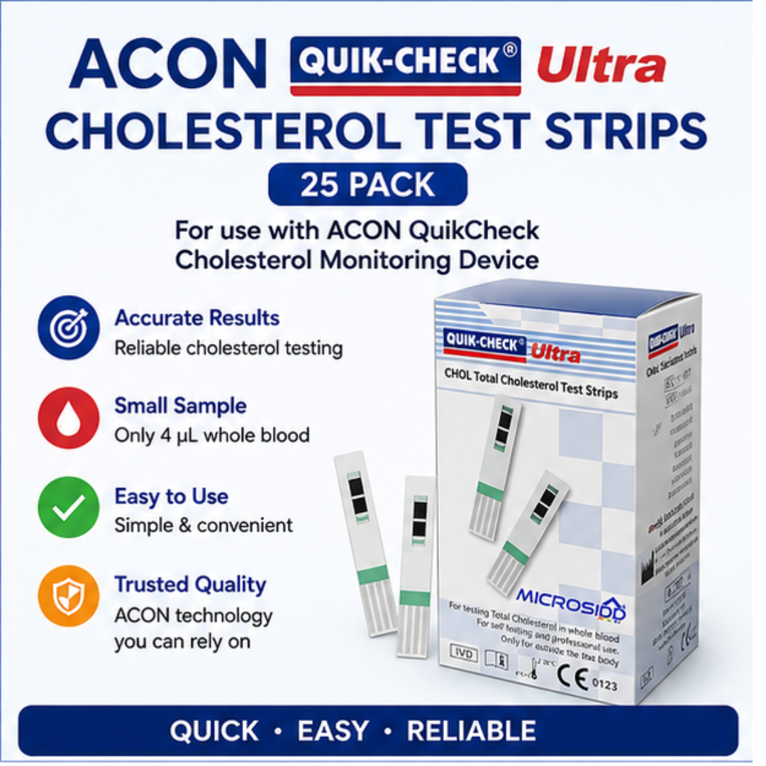 ACON QuikCheck Cholesterol Test Strips 25 Pack