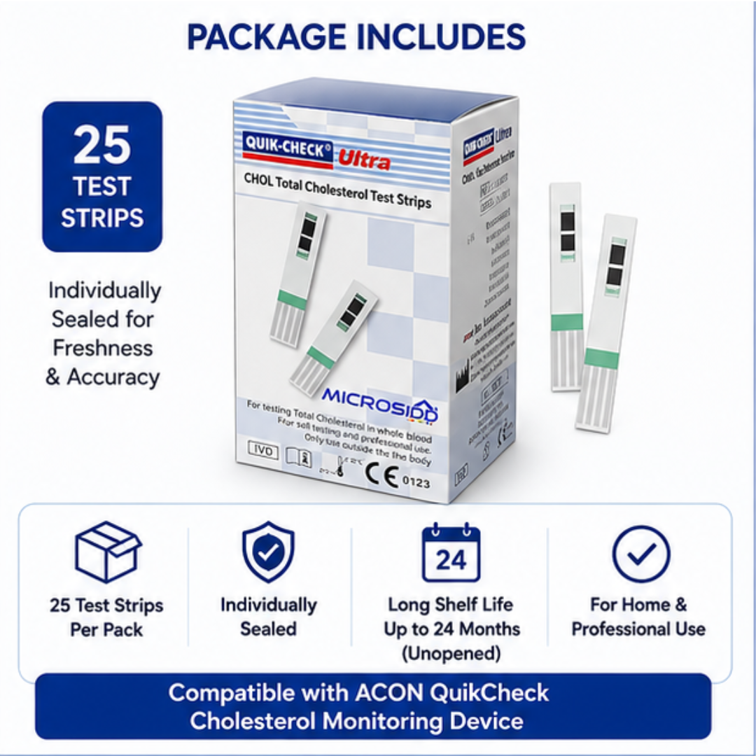 ACON QuikCheck Cholesterol Test Strips 25 Pack
