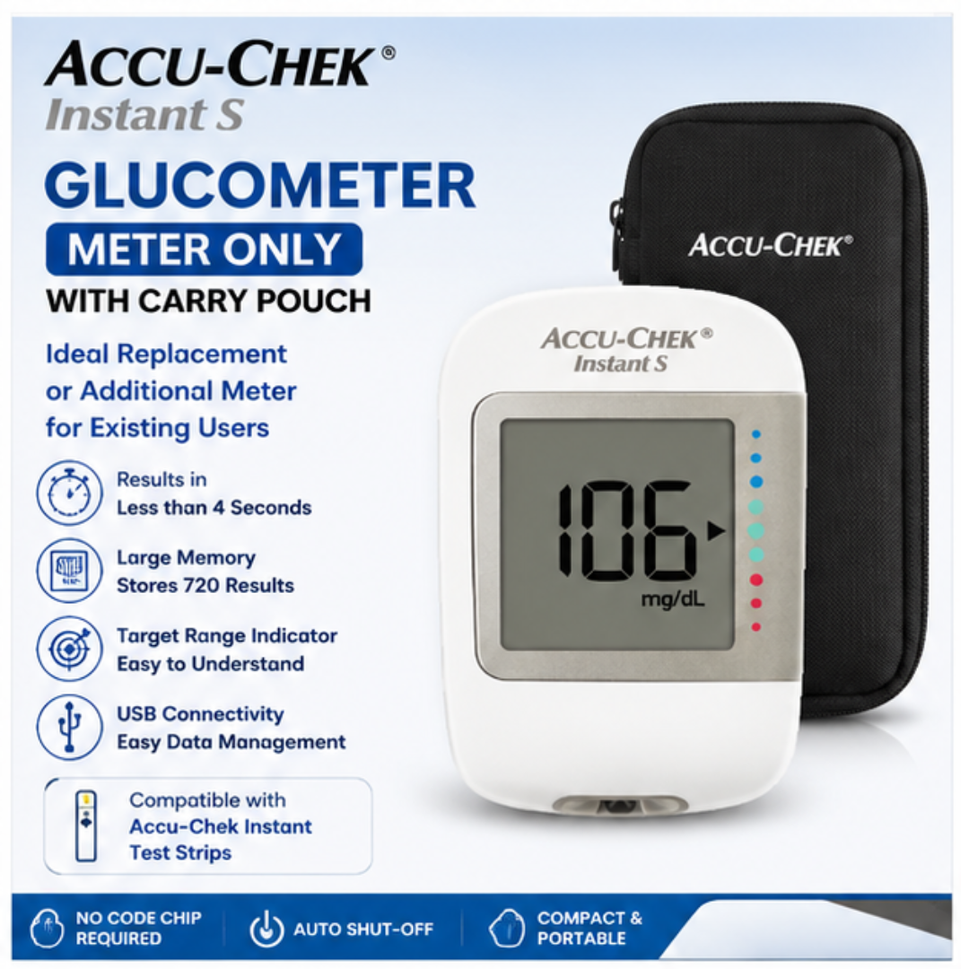 Accu-Chek Instant S Glucometer Meter Only with Carry Pouch | Replacement Blood Sugar Monitor