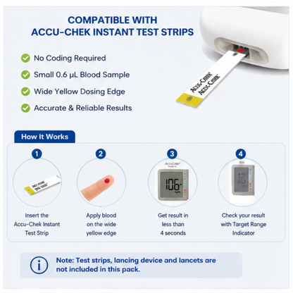 Accu-Chek Instant S Glucometer Meter Only with Carry Pouch | Replacement Blood Sugar Monitor