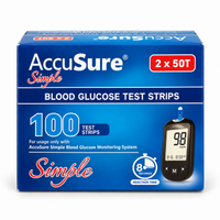 AccuSure Simple Blood Glucose Test Strips 100 – For AccuSure Simple Glucometer