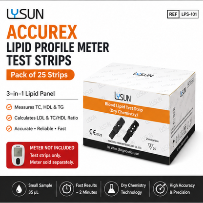 Accurex Lipid Profile Test Strips 25 Pack – TC, HDL & Triglycerides