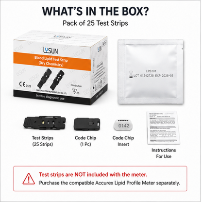 Accurex Lipid Profile Test Strips 25 Pack – TC, HDL & Triglycerides