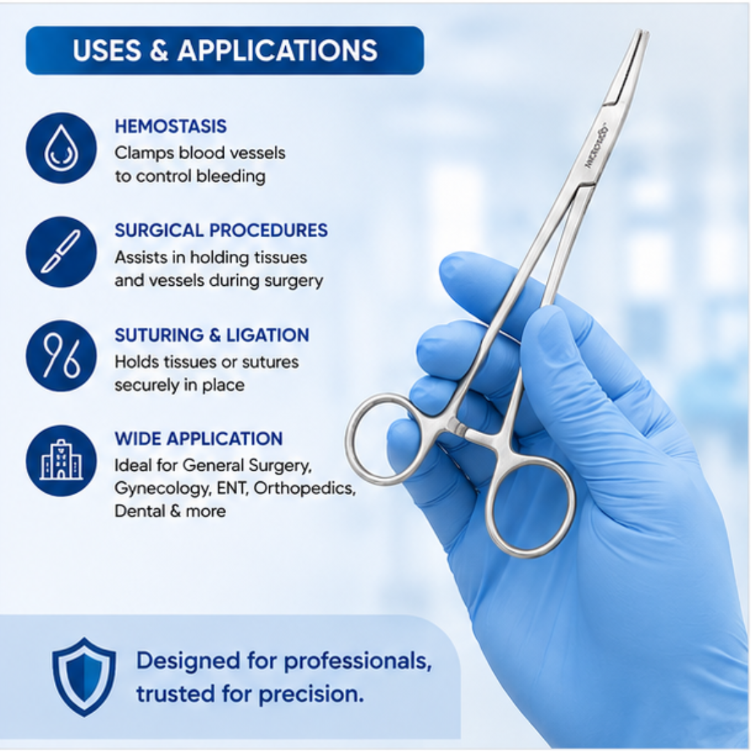 Microsidd curved hemostatic forceps rust resistant peel proof