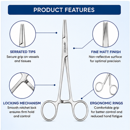 Rust resistant peel proof 6 inch straight artery forceps