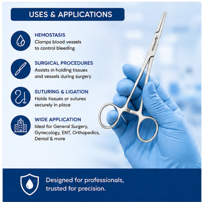 Microsidd stainless steel artery forceps fine matte finish