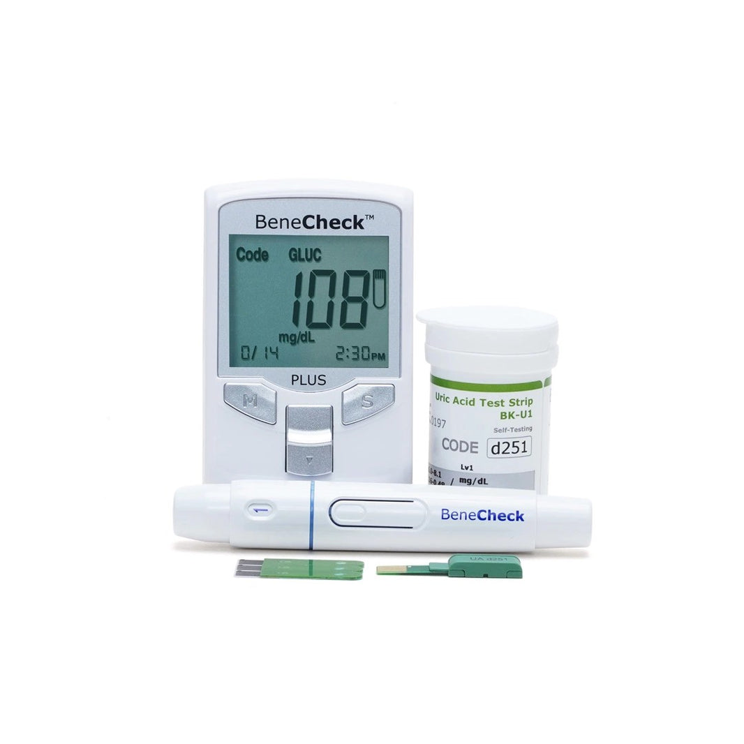Accurex BeneCheck Plus Uric Acid Meter | Portable Uric Acid Monitoring System | Professional & Home Use Analyzer