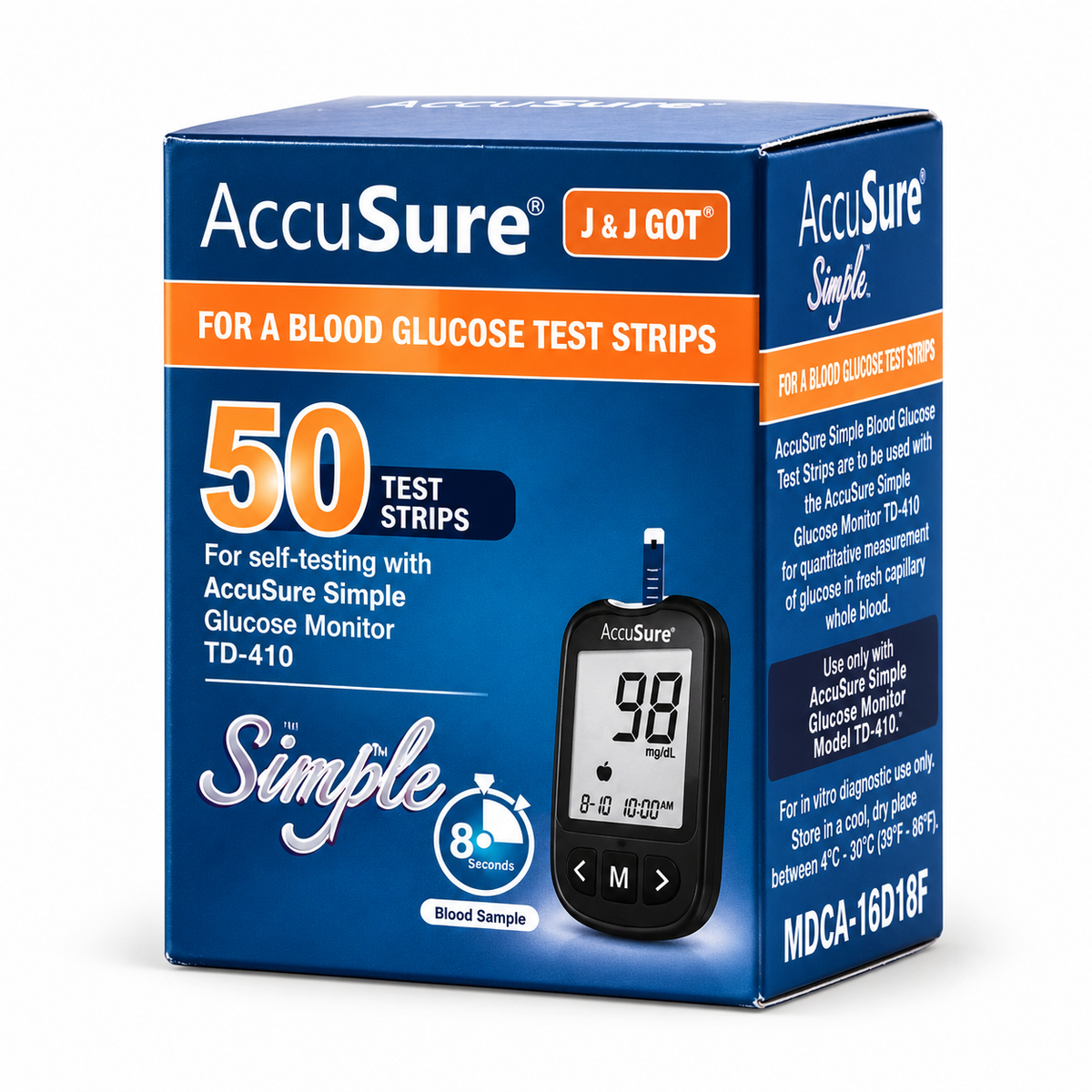 Buy AccuSure Simple Blood Glucose Test Strips 50 for AccuSure Simple glucometer Microsidd
