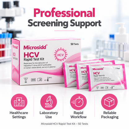 Buy Microsidd HCV Rapid Test Kit 50 tests for professional qualitative anti-HCV antibody screening