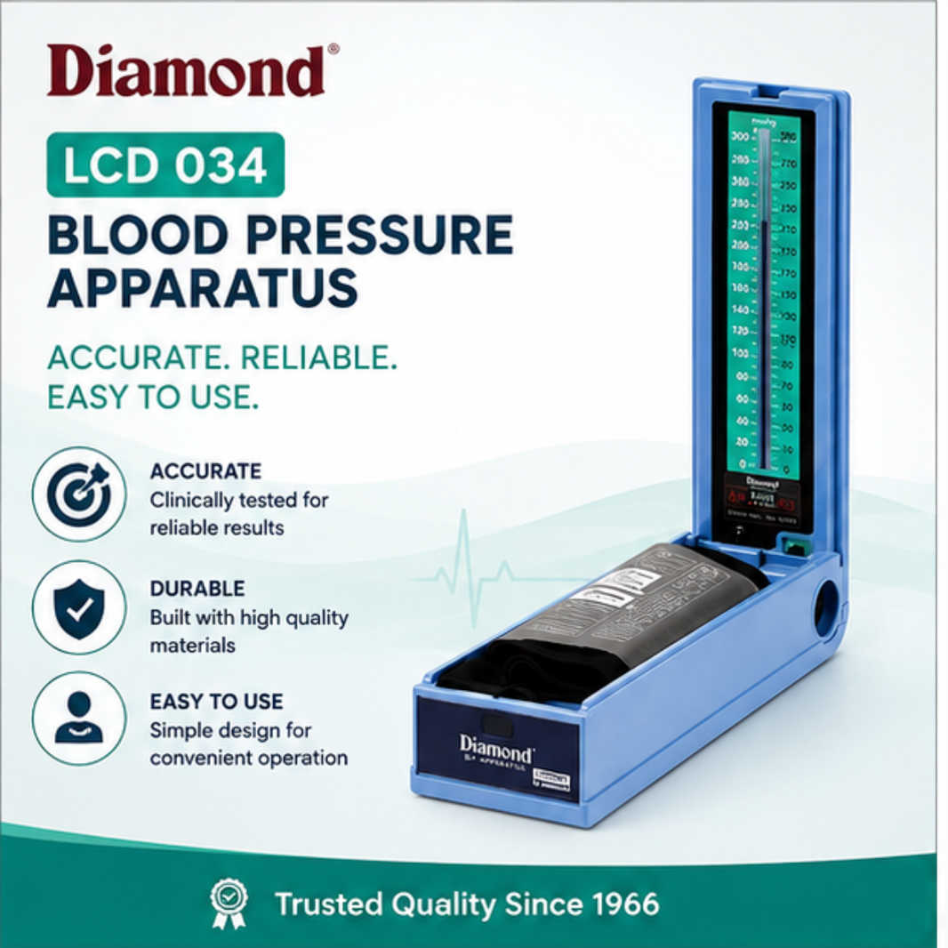Diamond LCD 034 Digital Blood Pressure Apparatus | BPDG 034 BP Monitor with Velcro Cuff