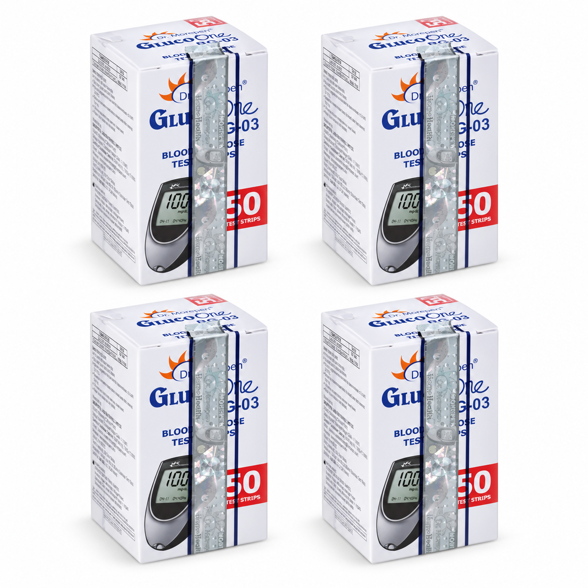 Dr. Morepen BG03 Test Strips 200 | 50×4 Packs | Microsidd