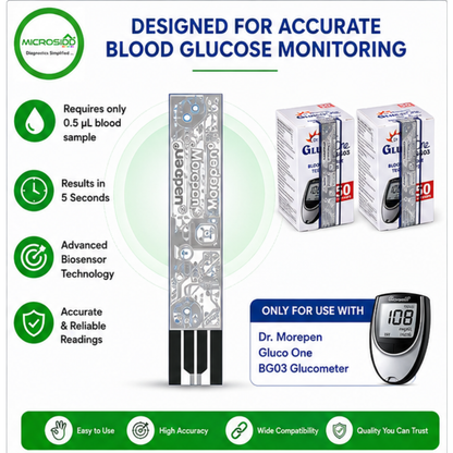 Dr Morepen Gluco One BG03 blood glucose test strips 100