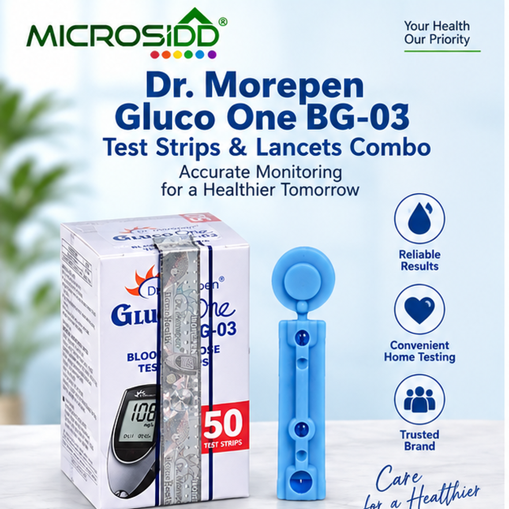 Dr Morepen Glucometer Strips and Lancets – 50 BG03 Strips + 50 Lancets Combo