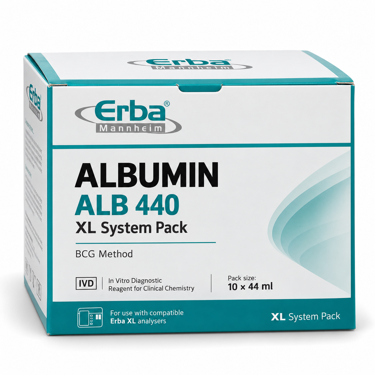 Erba ALB 440 Albumin Reagent System Pack 10 x 44 ml BCG method for Erba XL clinical chemistry analyser