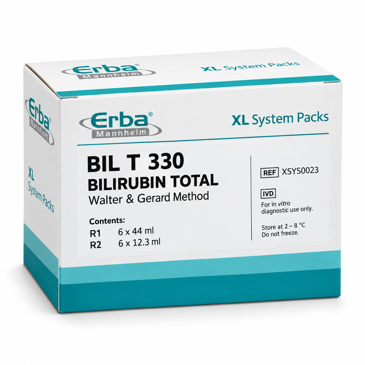 Erba BIL T 330 Bilirubin Total Reagent System Pack Walter Gerard method for Erba XL analyser