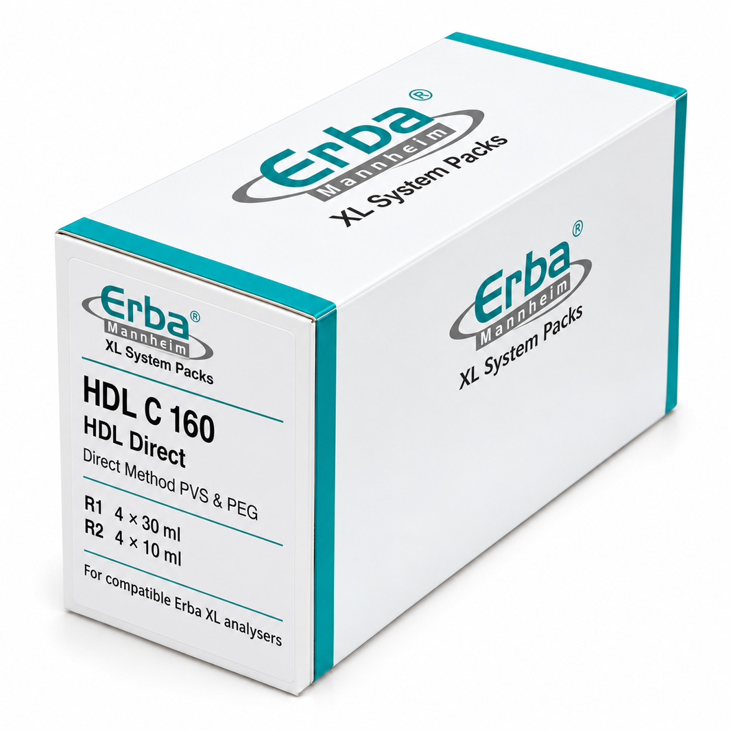 Erba HDL C 160 HDL Direct Reagent System Pack 4 x 30 ml plus 4 x 10 ml Direct Method PVS PEG for Erba XL analyser
