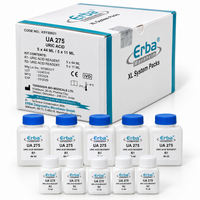 Erba UA 275 Uric Acid Reagent System Pack R1 5 x 44 ml R2 5 x 11 ml Uricase method for Erba XL analyser