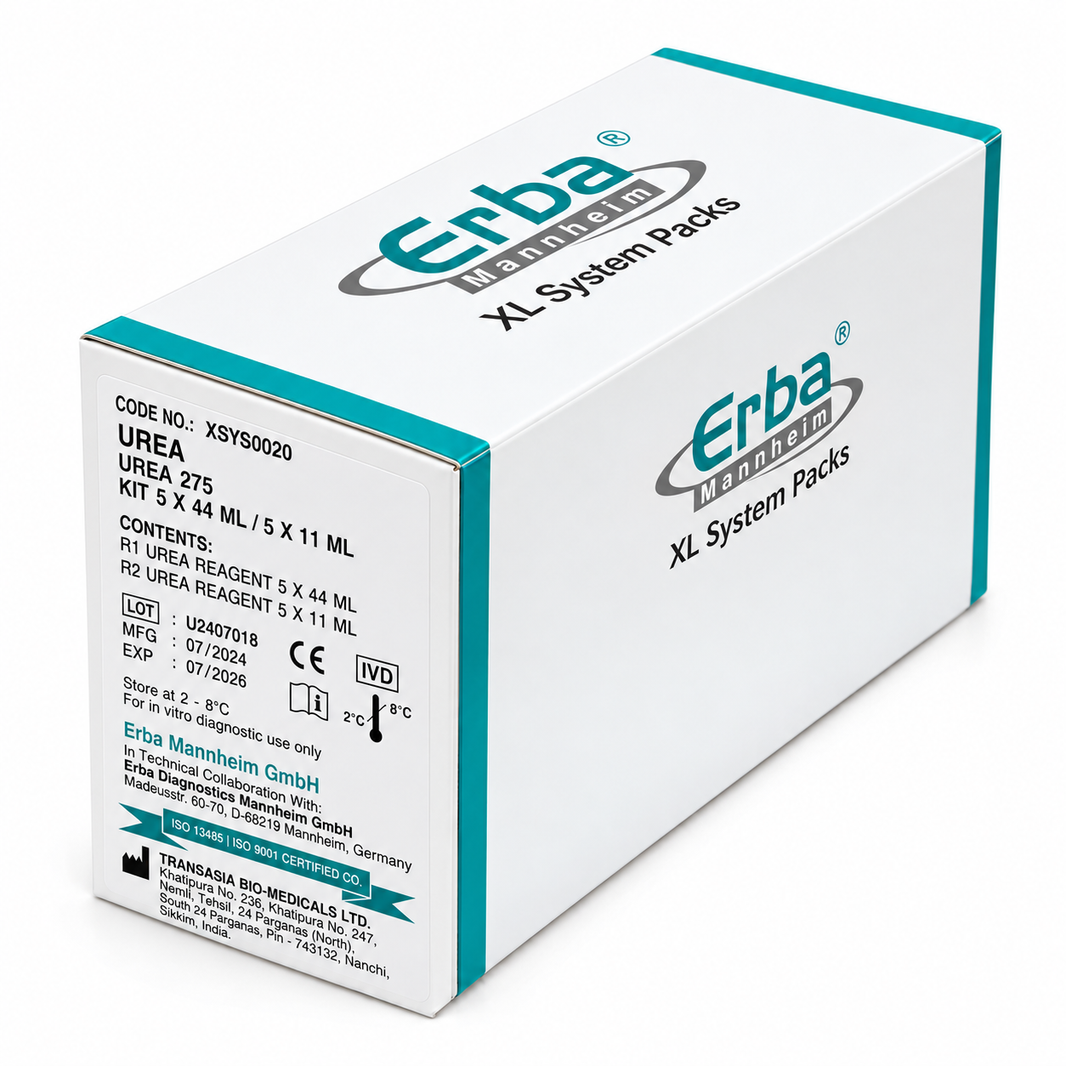 Erba UREA 275 Urea Reagent System Pack 5 x 44 ml plus 5 x 11 ml Urease GLDH for Erba XL analyser
