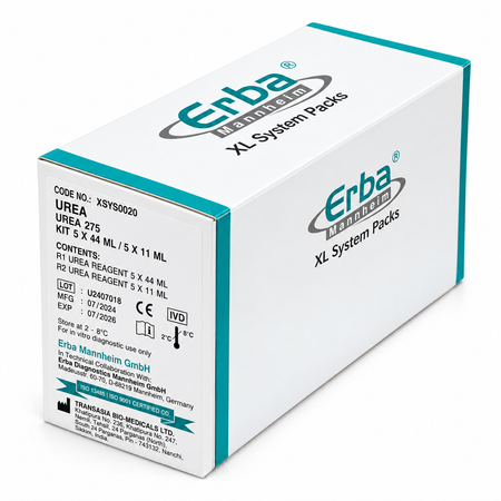 Erba UREA 275 Urea Reagent System Pack 5 x 44 ml plus 5 x 11 ml Urease GLDH for Erba XL analyser