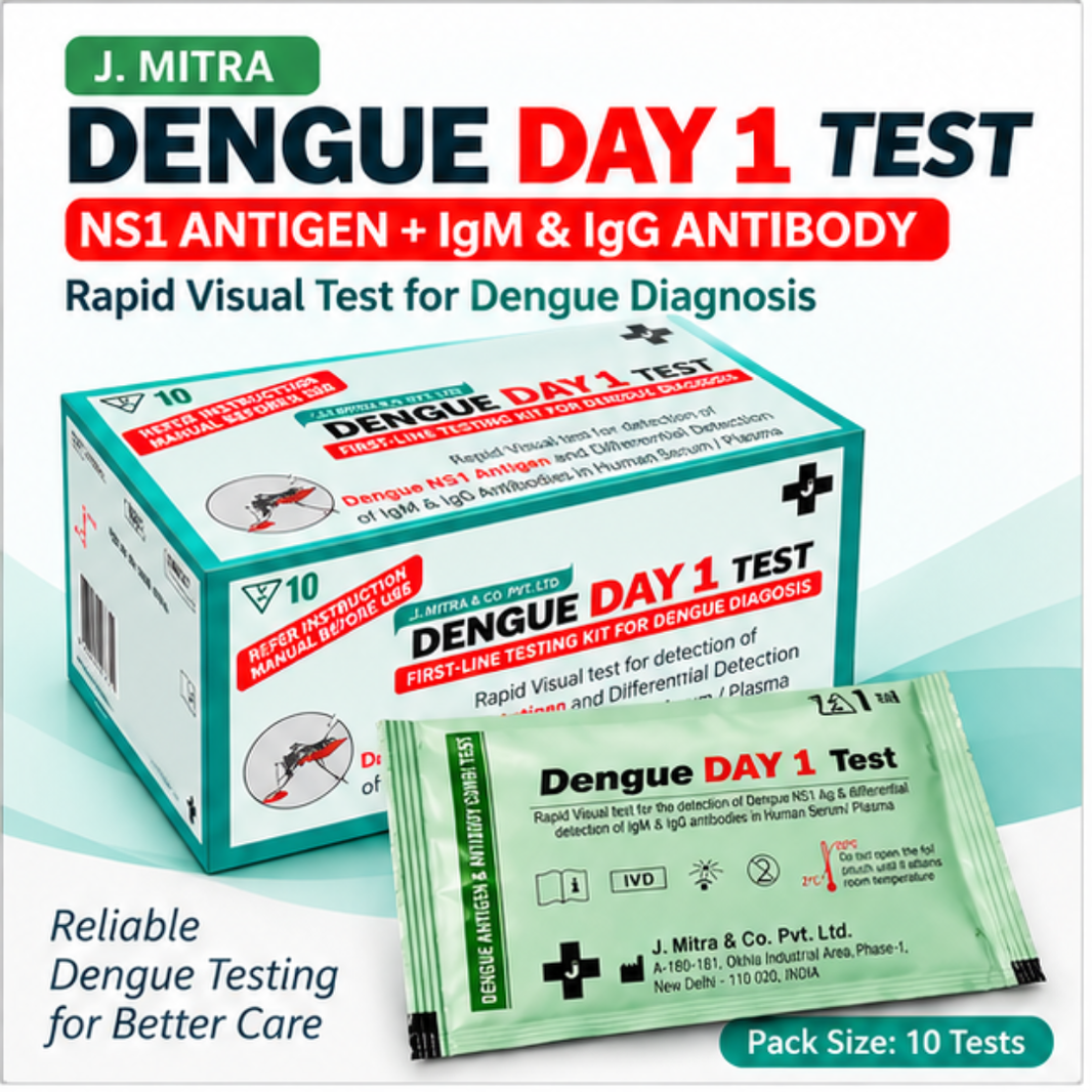 J. Mitra Dengue Day 1 10 Tests | NS1 IgG IgM Test Kit