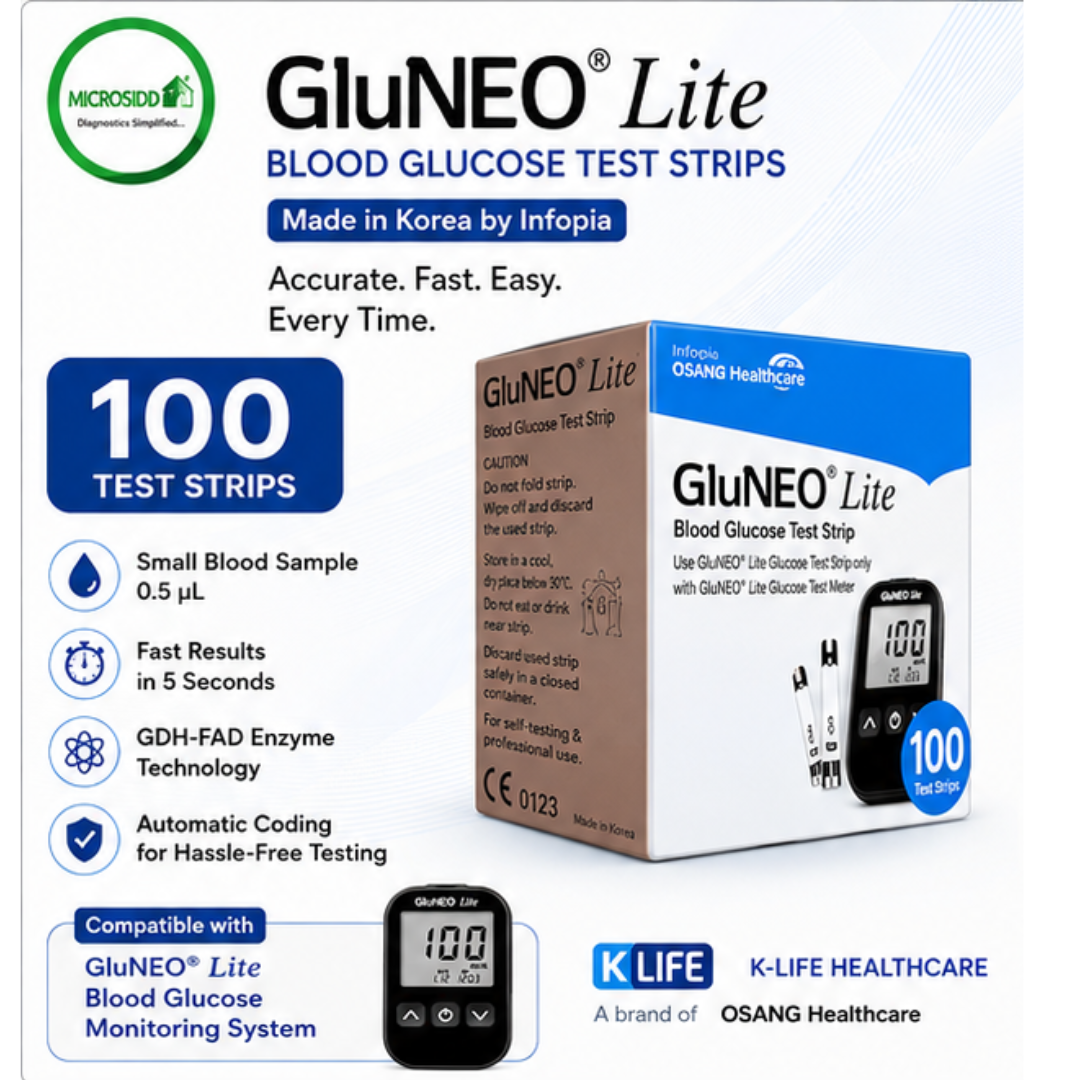 Gluneo Lite blood glucose test strips 100 pack