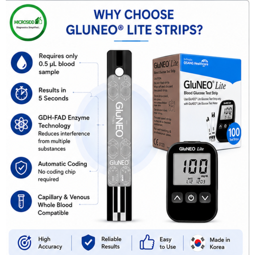 Infopia Korea Gluneo Lite blood glucose strips features