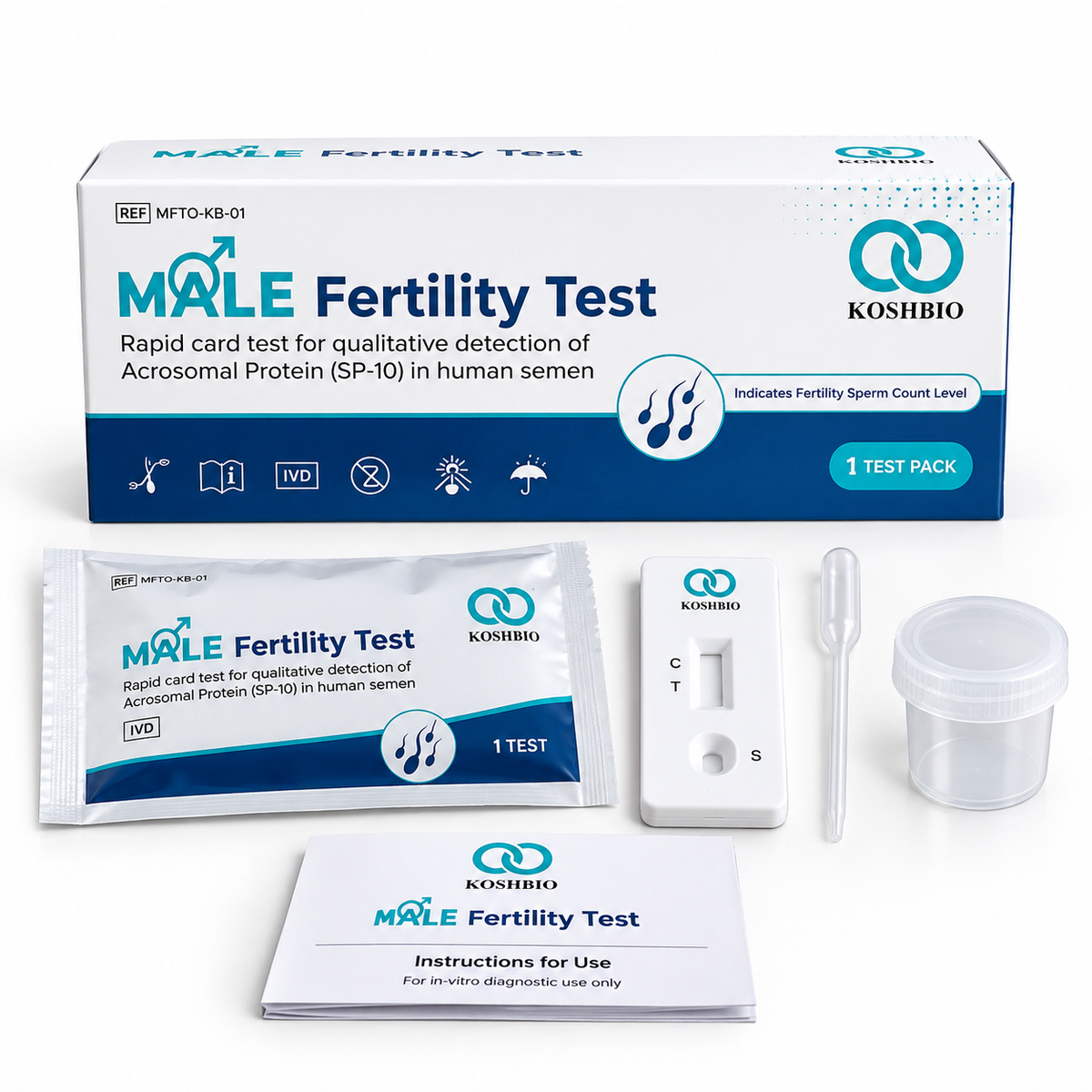 Koshbio Male Fertility Test SP-10 sperm concentration screening kit pack of 1