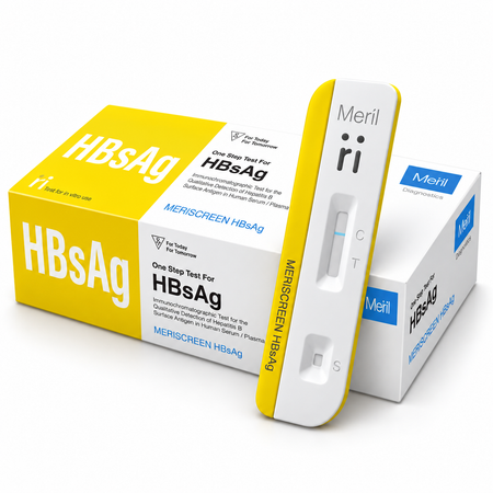 Meril MERISCREEN HBsAg Rapid Test Kit 50 Tests for Hepatitis B Surface Antigen Detection