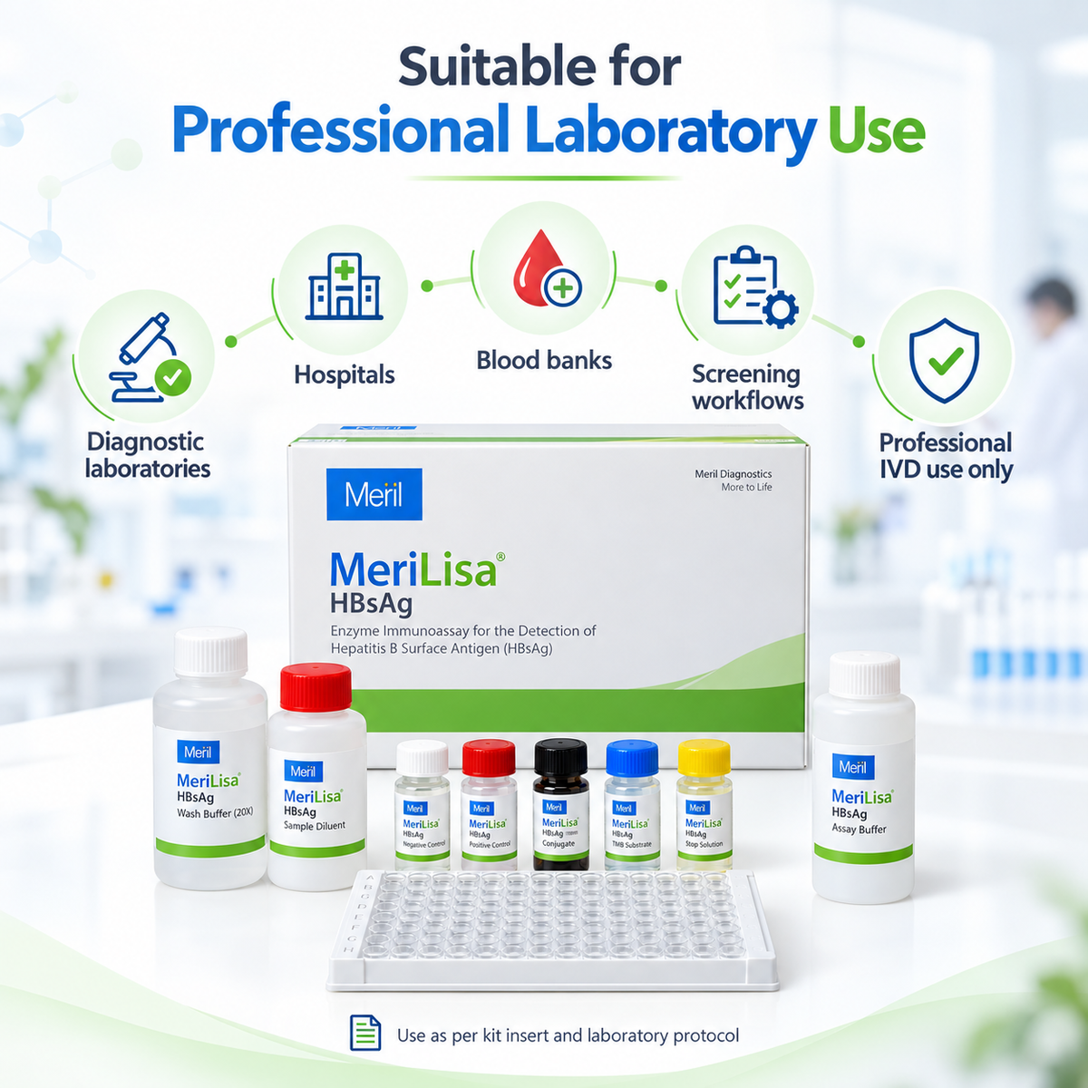 Meril MeriLisa HBsAg ELISA 96 Tests | Microsidd